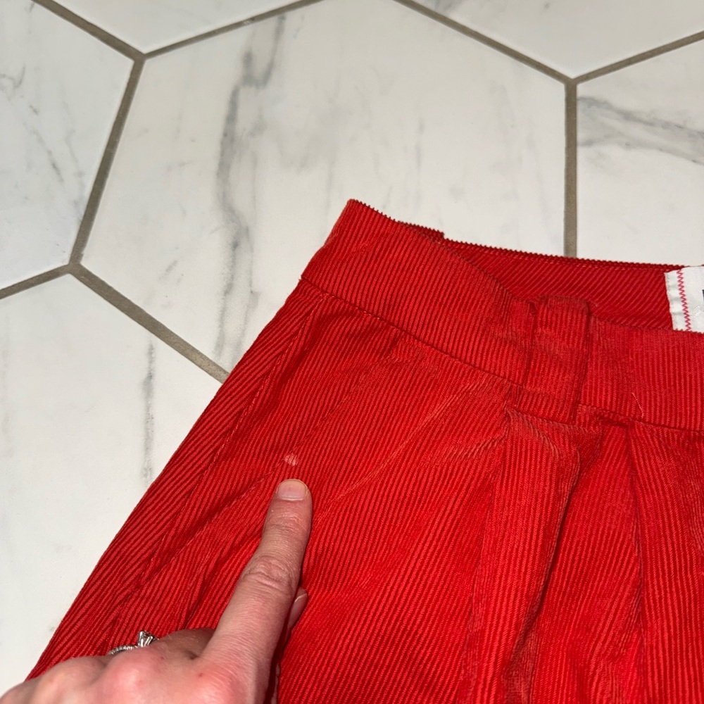 BDG Urban Outfitters‎ Grandpa 100% Cotton Red Corduroy Baggy Trouser Pant Size 0 - Picture 10 of 15